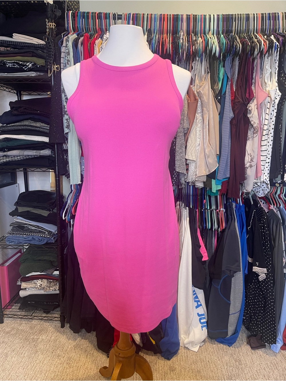 a new day Bright Pink Sleeveless Ribbed Mini Dress